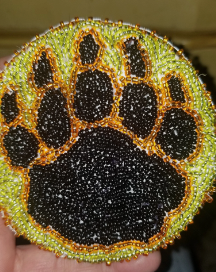 Hand beaded customizable medallion. Made to order