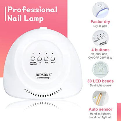JODSONE Gel Nail Polish Kit with U V Light 32 Colors Gel Polish Nail Kit Soak Off Gel Nail Set Manicure Tools Nail Gel Kit Gifts for Women