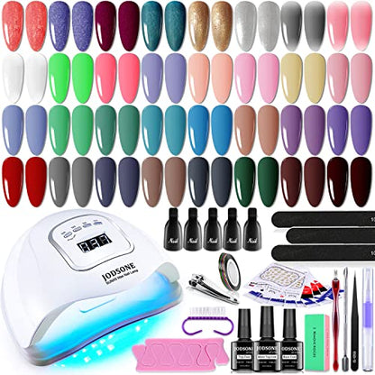 JODSONE Gel Nail Polish Kit with U V Light 32 Colors Gel Polish Nail Kit Soak Off Gel Nail Set Manicure Tools Nail Gel Kit Gifts for Women