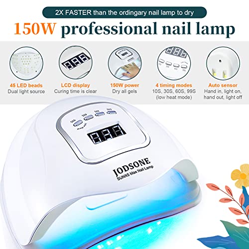 JODSONE Gel Nail Polish Kit with U V Light 32 Colors Gel Polish Nail Kit Soak Off Gel Nail Set Manicure Tools Nail Gel Kit Gifts for Women