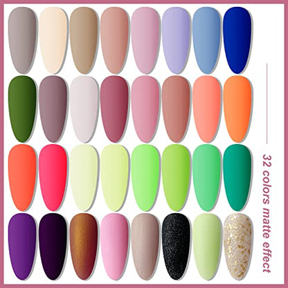 JODSONE Gel Nail Polish Kit with U V Light 32 Colors Gel Polish Nail Kit Soak Off Gel Nail Set Manicure Tools Nail Gel Kit Gifts for Women