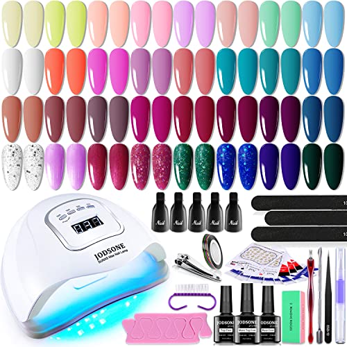 JODSONE Gel Nail Polish Kit with U V Light 32 Colors Gel Polish Nail Kit Soak Off Gel Nail Set Manicure Tools Nail Gel Kit Gifts for Women
