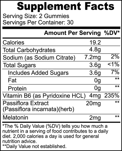 9V Passiflora + Melatonin Gummies