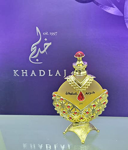 KHADLAJ PERFUMES Hareem Al Sultan Concentrated Perfume Oil Gold for Women, 1.18 Ounce