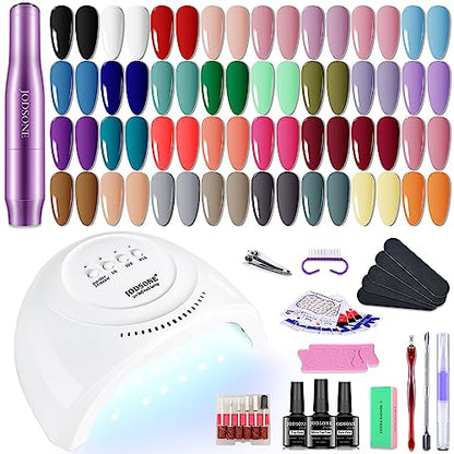 JODSONE Gel Nail Polish Kit with U V Light 32 Colors Gel Polish Nail Kit Soak Off Gel Nail Set Manicure Tools Nail Gel Kit Gifts for Women