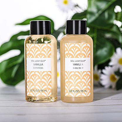 Spa Luxetique Spa Gift Set for Women, Vanilla Spa Set, Bath Kit for Women Gift Set Includes Body Lotion, Shower Gel, Bubble Bath, Hand Cream, Lotion Gift Set for Women, Birthday Gifts For Women
