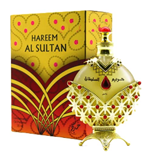 KHADLAJ PERFUMES Hareem Al Sultan Concentrated Perfume Oil Gold for Women, 1.18 Ounce