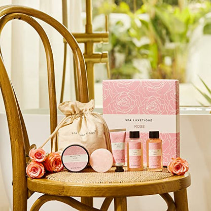 Spa Luxetique Spa Gift Set for Women, Vanilla Spa Set, Bath Kit for Women Gift Set Includes Body Lotion, Shower Gel, Bubble Bath, Hand Cream, Lotion Gift Set for Women, Birthday Gifts For Women