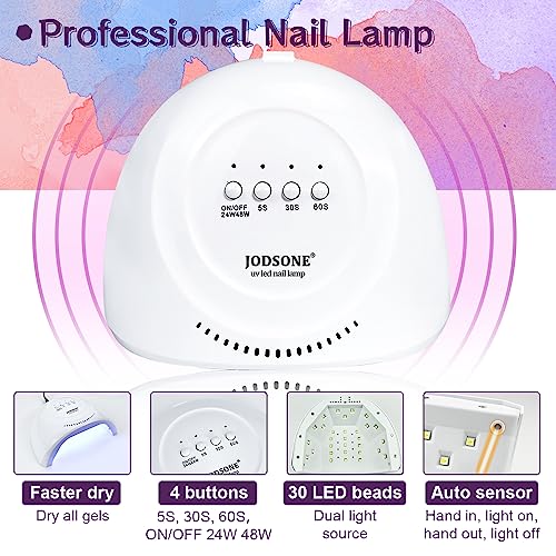 JODSONE Gel Nail Polish Kit with U V Light 32 Colors Gel Polish Nail Kit Soak Off Gel Nail Set Manicure Tools Nail Gel Kit Gifts for Women
