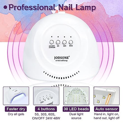 JODSONE Gel Nail Polish Kit with U V Light 32 Colors Gel Polish Nail Kit Soak Off Gel Nail Set Manicure Tools Nail Gel Kit Gifts for Women