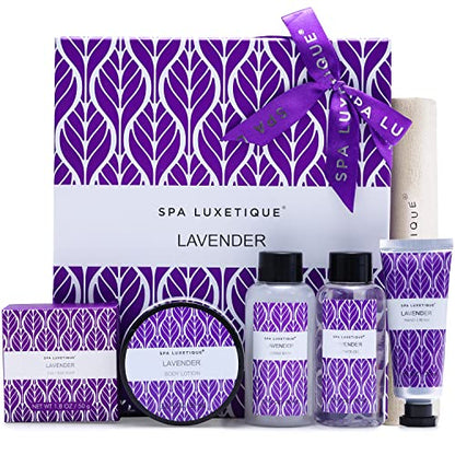 Spa Luxetique Spa Gift Set for Women, Vanilla Spa Set, Bath Kit for Women Gift Set Includes Body Lotion, Shower Gel, Bubble Bath, Hand Cream, Lotion Gift Set for Women, Birthday Gifts For Women