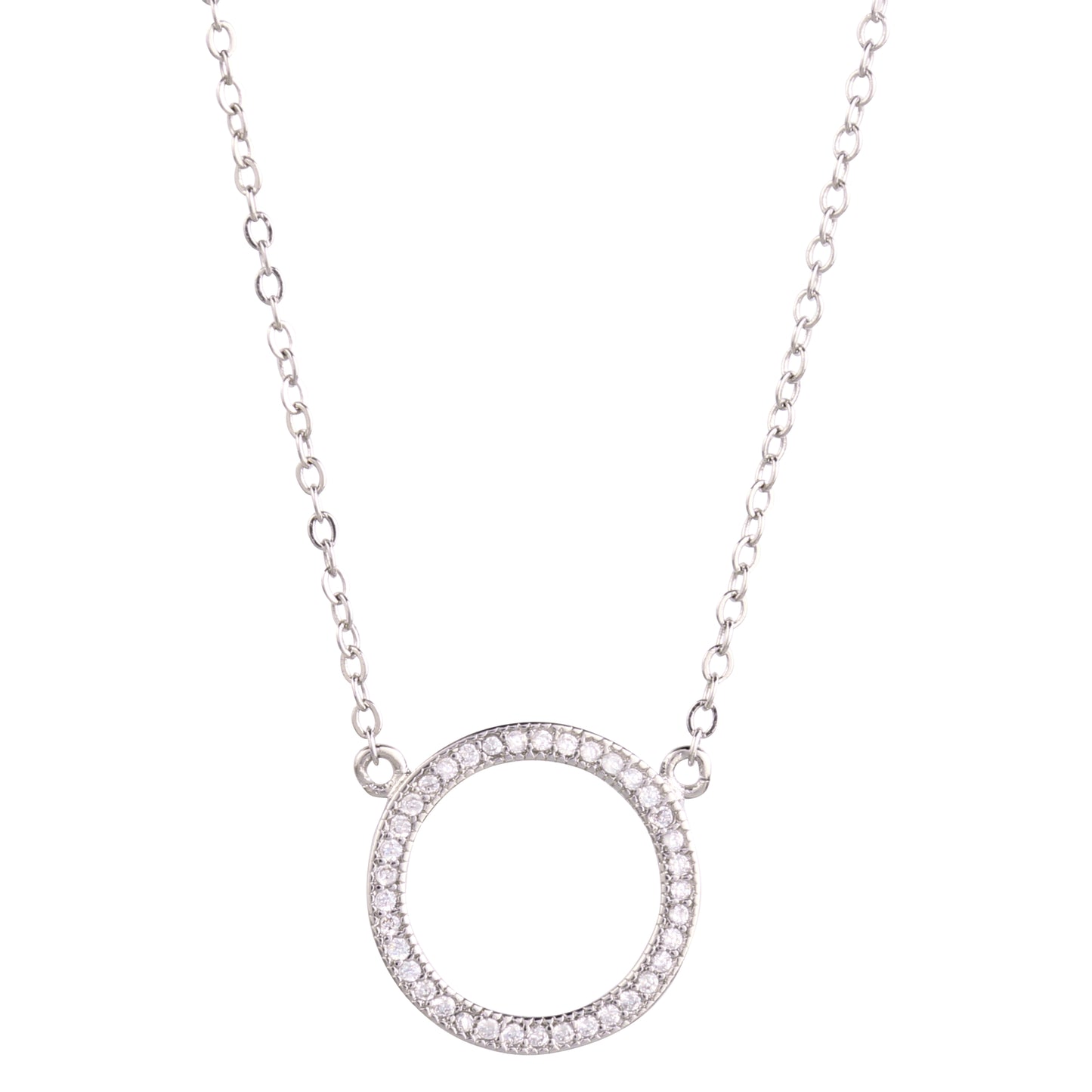 BlingStop Round Pendant Pave Necklace