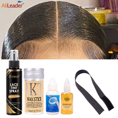 Lace Tint Spray Light/Medium/Dark Brown Lace Tint Mousse Ultra Hold Lace Wig Glue And Remover Elastic Melt Hair Band