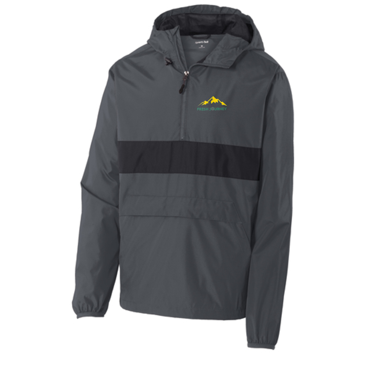 Fresh Journey Embroidered Sport-Tek® Zipped Pocket Anorak Jacket