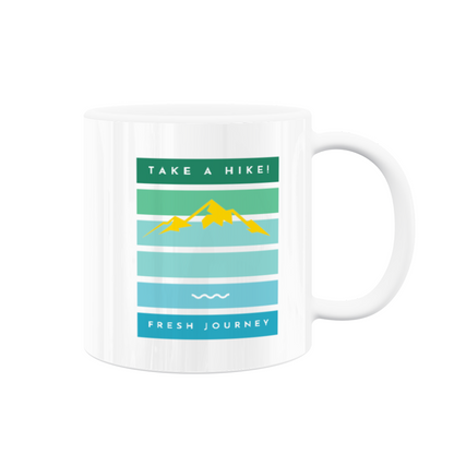 Fresh Journey Take A Hike 11oz White Ceramic Mug