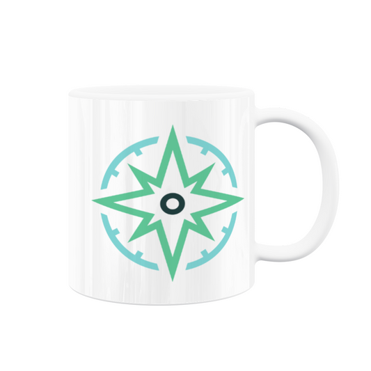 Fresh Journey Compass 11oz White Ceramic Mug